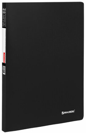 Папка 20 вкладышей BRAUBERG "Office", черная, 0,5 мм, 271324