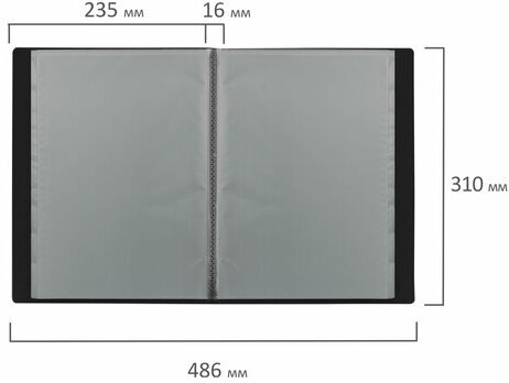 Папка 20 вкладышей BRAUBERG "Office", черная, 0,5 мм, 271324