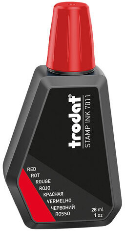 Краска штемпельная TRODAT, красная, 28 мл, на водной основе, 7011к