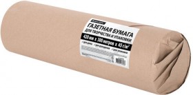 Бумага для творчества и упаковки, газетная, рулон 420 мм х 300 м, 45 г/м2, BRAUBERG, 665564
