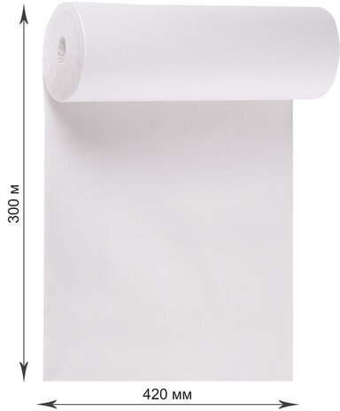 Бумага для творчества и упаковки, газетная, рулон 420 мм х 300 м, 45 г/м2, BRAUBERG, 665564