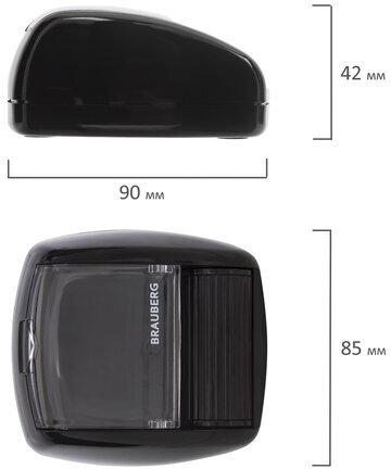 Скрепочница магнитная BRAUBERG с 30 скрепками, роликовый механизм подачи, черная, 225188