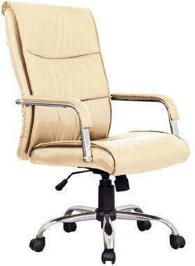 Кресло офисное BRABIX &quot;Space EX-508&quot;, экокожа, хром, бежевое, 531165