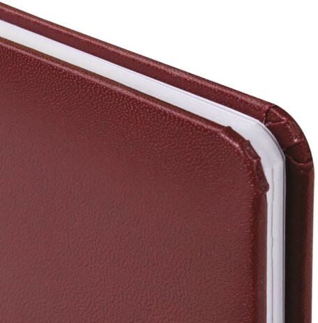 Еженедельник датированный 2026, МАЛЫЙ ФОРМАТ 95х155 мм, А6, BRAUBERG "Select", балакрон, бордо, 117194