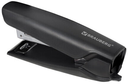 Степлер №10 BRAUBERG "ULTRA", до 20 листов, с антистеплером, черный, 228754
