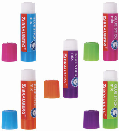 Клей-карандаш BRAUBERG MIX, 9 г, PVP основа, 229071