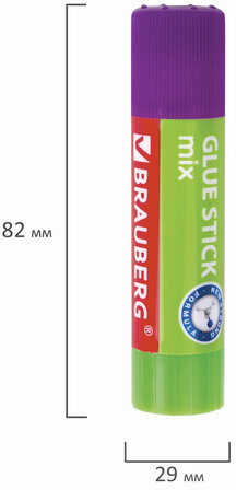 Клей-карандаш BRAUBERG MIX, 9 г, PVP основа, 229071