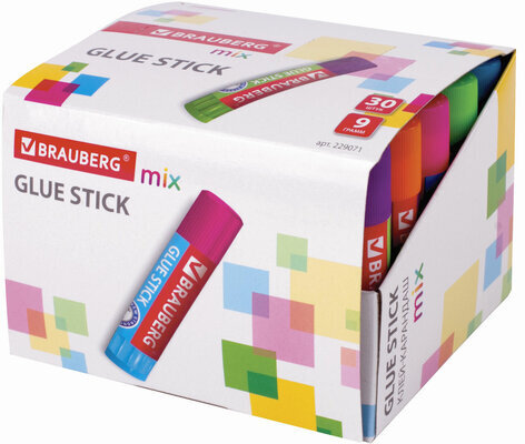 Клей-карандаш BRAUBERG MIX, 9 г, PVP основа, 229071