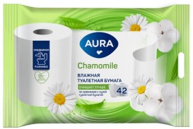 Бумага туалетная влажная смываемая 42 шт., AURA, 13216