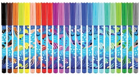 Фломастеры MAPED (Франция) "Color'Peps Ocean", 24 цвета, смываемые, вентилируемый колпачок, 845722