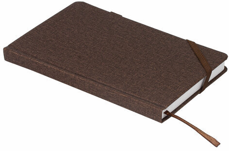 Ежедневник недатированный А5 138x213 мм BRAUBERG "Finest" под кожу, резинка, 136 л., коричневый, 111870