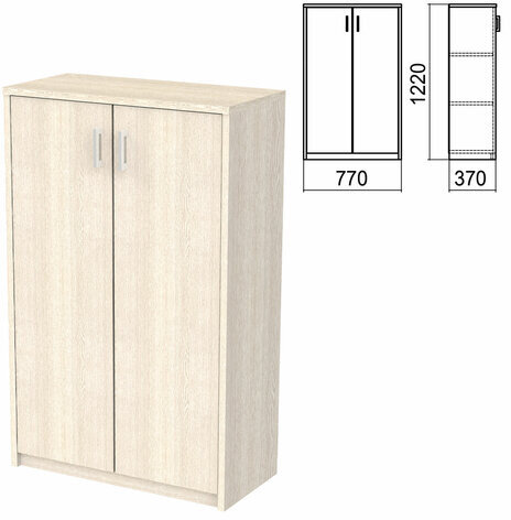 Шкаф закрытый "Арго", 770х370х1220 мм, ясень шимо (КОМПЛЕКТ)