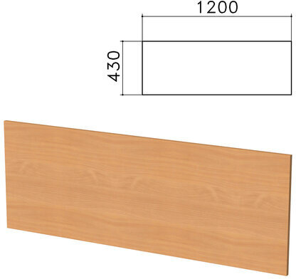 Экран-перегородка "Бюджет", 1200х16х430 мм, груша ароза (КОМПЛЕКТ С ФУРНИТУРОЙ)