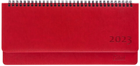 Планинг датированный 2023 305х140 мм GALANT "Ritter", под кожу, красный, 114001