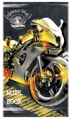 Блокнот МАЛЫЙ ФОРМАТ (105x164 мм), А6, 40 л., скоба, фольга, TWIN лак, клетка, "МИКС 4" (10 видов), 099081