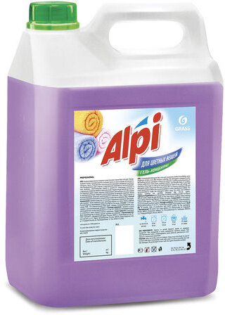 Средство для стирки жидкое 5 кг GRASS ALPI, для цветных тканей, нейтральное, концентрат, гель, 125186