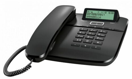 Телефон Gigaset DA611, память 100 номеров, АОН, спикерфон, световая индикация звонка, черный, S30350-S212S321