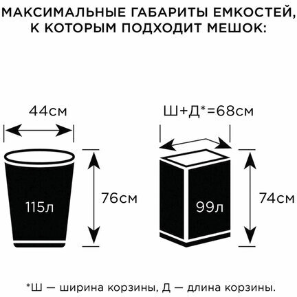 Мешки для раздельного сбора мусора 120 л, желтые, в рулоне 10 шт., ПВД 38 мкм, 70х108 см, LAIMA, 606705, 3842