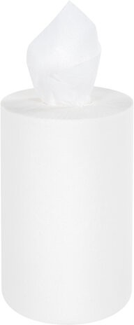 Полотенца бумажные с центральной вытяжкой 165 м, LAIMA (М1/М2) ADVANCED, 1-слойные, белые, КОМПЛЕКТ 6 рулонов, 126098