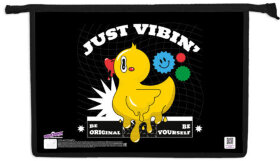 Папка для тетрадей ЮНЛАНДИЯ А4, 1 отделение, картон/пластик, конгрев, на молнии, &quot;Duck tales&quot;, 272134