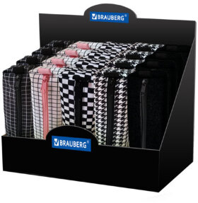 Пенал-тубус BRAUBERG полиэстер, ассорти 5 цветов, &quot;Modest&quot;, 21х6х6 см, дисплей, 272305