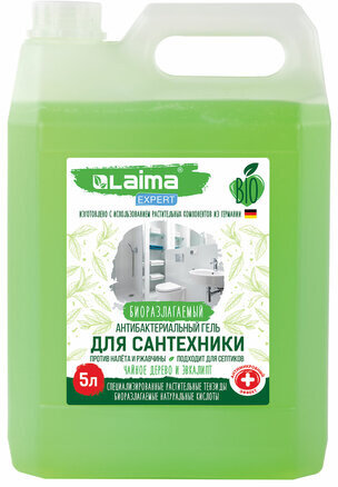Средство для сантехники антибактериальное 5 л, LAIMA EXPERT "Чайное дерево и эвкалипт", гель, 607762