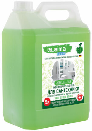 Средство для сантехники антибактериальное 5 л, LAIMA EXPERT "Чайное дерево и эвкалипт", гель, 607762