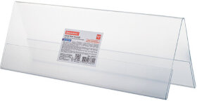 Подставка настольная для презентаций информационная 300х100 мм (домик) двусторонняя, в защитной пленке, BRAUBERG, 291251