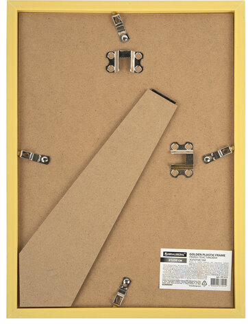 Рамка 21х30 см небьющаяся, багет 15 мм пластик, BRAUBERG "Respect", золотистая, 391272