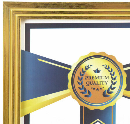 Рамка 21х30 см небьющаяся, багет 15 мм пластик, BRAUBERG "Respect", золотистая, 391272