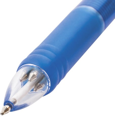 Ручка шариковая автоматическая с грипом BRAUBERG "Spectrum", 4 ЦВЕТА (синяя, черная, красная, зеленая), линия письма 0,35мм, 141513