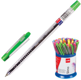 Ручка шариковая масляная CELLO &quot;Slimo&quot;, СИНЯЯ, детали ассорти, узел 0,7 мм, линия письма 0,5 мм, 305088020