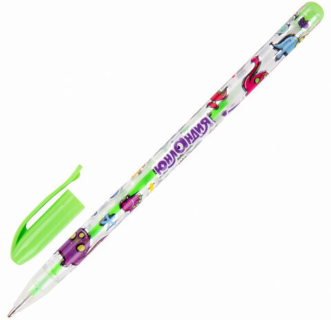 Ручки гелевые ЮНЛАНДИЯ, НАБОР 12 ЦВЕТОВ, НЕОН, корпус с печатью, узел 0,7 мм, линия письма 0,5 мм, 142806