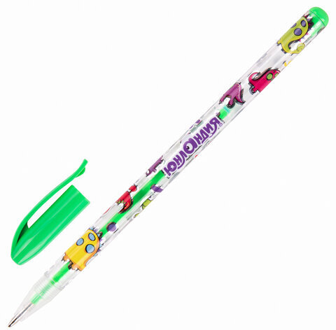 Ручки гелевые ЮНЛАНДИЯ, НАБОР 12 ЦВЕТОВ, НЕОН, корпус с печатью, узел 0,7 мм, линия письма 0,5 мм, 142806