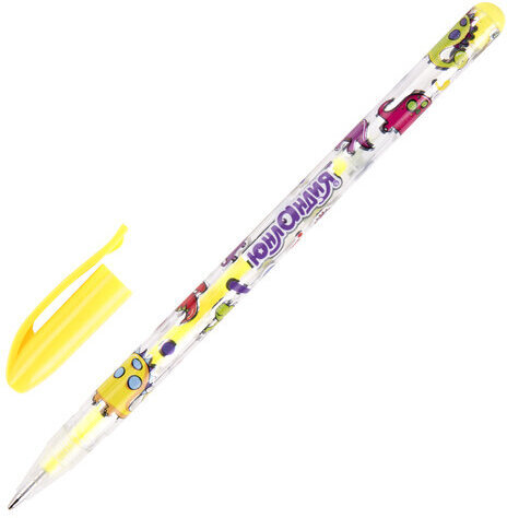 Ручки гелевые ЮНЛАНДИЯ, НАБОР 12 ЦВЕТОВ, НЕОН, корпус с печатью, узел 0,7 мм, линия письма 0,5 мм, 142806