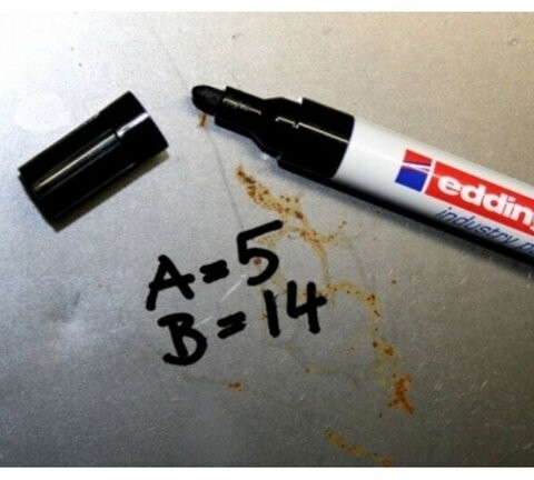 Маркер-краска лаковый (paint marker) EDDING 8750, ЧЕРНЫЙ, 2-4 мм, круглый наконечник, алюминиевый корпус, E-8750/1