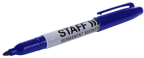 Маркер перманентный (нестираемый) STAFF "EVERYDAY" PM-233, СИНИЙ, эргономичный корпус, круглый наконечник, 2 мм, 151234