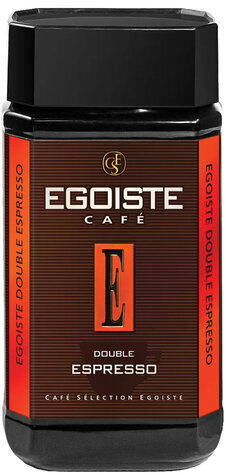 Кофе растворимый EGOISTE "Double Espresso", ШВЕЙЦАРИЯ, сублимированный, 100 г, стеклянная банка, EG10012023
