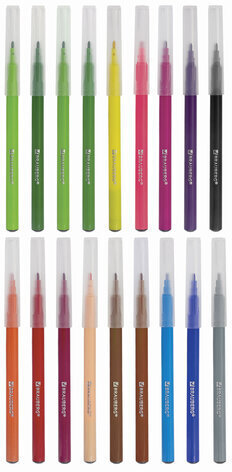 Фломастеры BRAUBERG "PREMIUM", 18 цветов, УЛЬТРАСМЫВАЕМЫЕ, классические, вентилируемый колпачок, картонная коробка с европодвесом, 151939