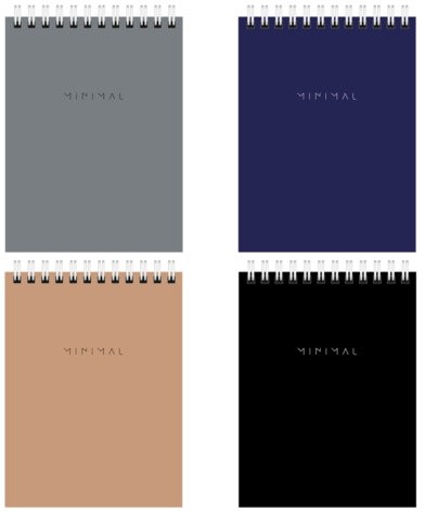 Блокнот МАЛЫЙ ФОРМАТ А6 108х145 мм, 40 л., гребень, картон, клетка, BRAUBERG "Minimal Classic", 116428