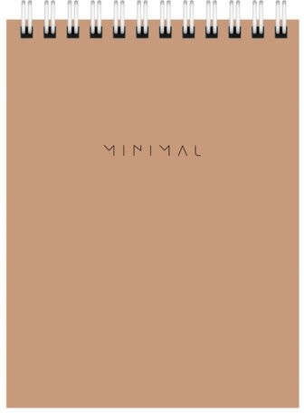 Блокнот МАЛЫЙ ФОРМАТ А6 108х145 мм, 40 л., гребень, картон, клетка, BRAUBERG "Minimal Classic", 116428