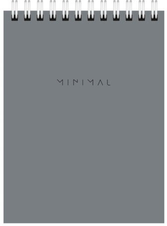 Блокнот МАЛЫЙ ФОРМАТ А6 108х145 мм, 40 л., гребень, картон, клетка, BRAUBERG "Minimal Classic", 116428