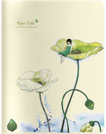 Тетрадь ЕВРО А5 40 л. BV сшивка, клетка, Soft Touch, бежевая бумага 70 г/м, "DREAMING ELF", 7-40-243