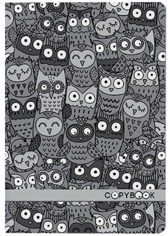 Тетрадь ЕВРО А5 40 л. BRUNO VISCONTI сшивка, клетка, Soft Touch, бежевая бумага 70 г/м2, "OWLES", 7-40-001/55