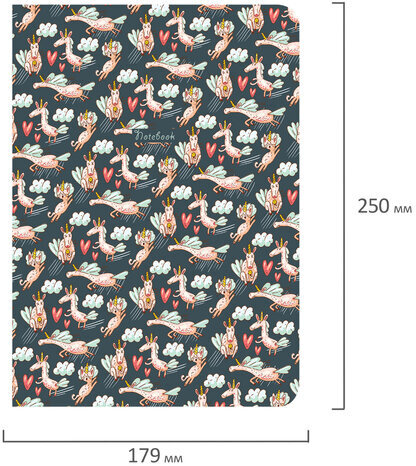 Тетрадь 60 л. в точку обложка SoftTouch, бежевая бумага 70 г/м2, сшивка, В5 (179х250 мм), ЕДИНОРОЖКИ, BRAUBERG, 403827