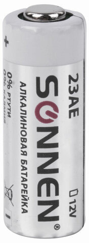 Батарейка SONNEN Alkaline, 23А (MN21), алкалиновая, для сигнализаций, 1 шт., в блистере, 451977