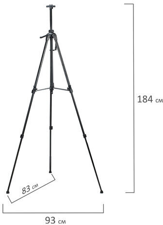 Мольберт-тренога металлический переносной, телескопический, 93х184х83 см, чехол, BRAUBERG ART, 192265