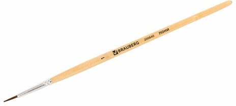 Кисть BRAUBERG, пони, круглая, №1, 200840