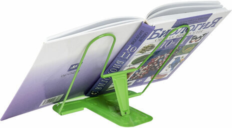 Подставка для книг и учебников BRAUBERG LINE+, металлическая, зеленая, европодвес, 238072