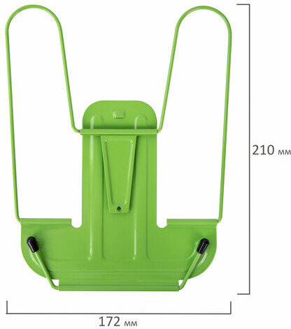 Подставка для книг и учебников BRAUBERG LINE+, металлическая, зеленая, европодвес, 238072